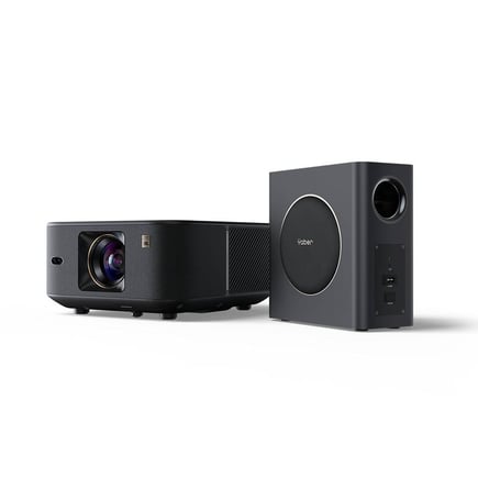يابر - بروجكتر K3 Pro سينما منزلية مع مكبر صوت JBL مزدوج بقوة 15 واط و subwoofer خارجي - اسود