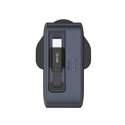 جودا - شاحن جداري  VoltCoil 65 USB-C بمنفذ USB-C بقوة 65W مع كيبل مدمج - اسود