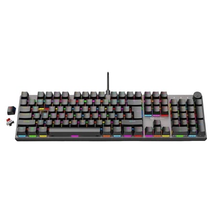 ميشن – لوحة مفاتيح MK009Pro ميكانيكية سلكية للألعاب بإضاءة RGB – اسود