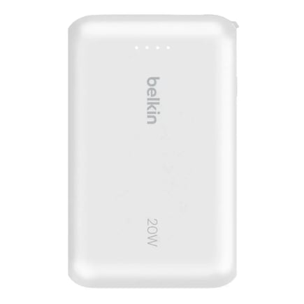 بيلكن - بطارية Boost Charge بسعة 10 الاف وقوة 20W بمنفذ USB-C وكيبل مدمج Type-C - ابيض
