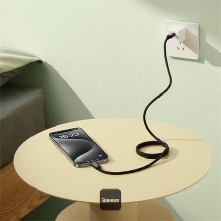 بيسوس - كيبل Tungsten Gold USB-C to C المغناطيسي يدعم حتى 100W بطول 1m - اسود