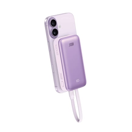 جودا - بطارية MagTack 10  بسعة 10000mAh وقوة 35W مع كيبل مدمج USB-C  - بنفسجي