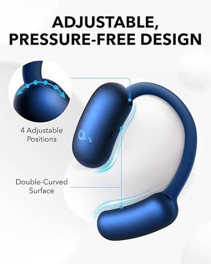 ساوندكور - سماعة AeroFit 2 لاسلكية Open-Ear قابلة للتعديل - ازرق