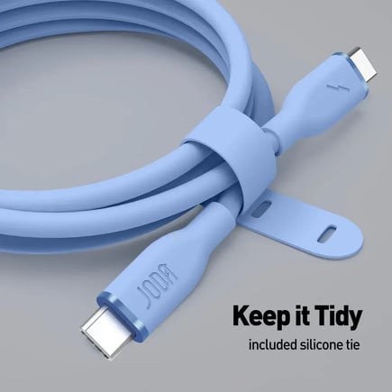 جودا - كيبل SLIP Silicon USB C-C بقوة 60W وطول 1m - ازرق