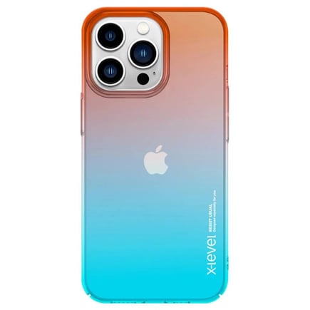 اكس ليفل - غلاف Colorful لايفون 14بروماكس - برتقالي/ازرق