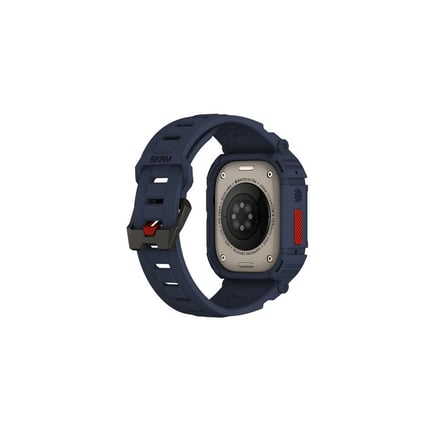 سكن ارما - سوار MECHA مع غلاف لحماية الأطراف لساعة ابل الالترا 49mm - كحلي 