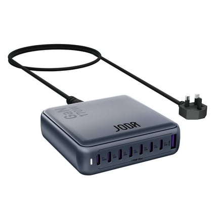 جودا - منصة شحن Voltix 170 GaN ب 7 منافذ USB-C ومنفذ USB-A بقوة 170W - رمادي