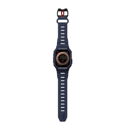 سكن ارما - سوار MECHA مع غلاف لحماية الأطراف لساعة ابل الالترا 49mm - كحلي 