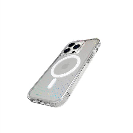 تيك21 - غلاف EvoSparkle for iPhone 14 pro ماق سيف - شفاف