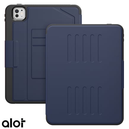 ألوت - غلاف Protective Case مع مكان مخصص للبطاقات وحامل للقلم للايباد PRO 11inch(2024)  - ازرق