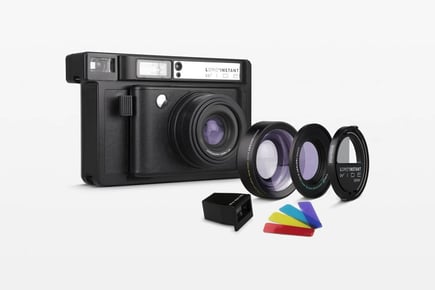 لوموجرافي - كاميرا Lomo’Instant Wide مع 3 عدسات - اسود