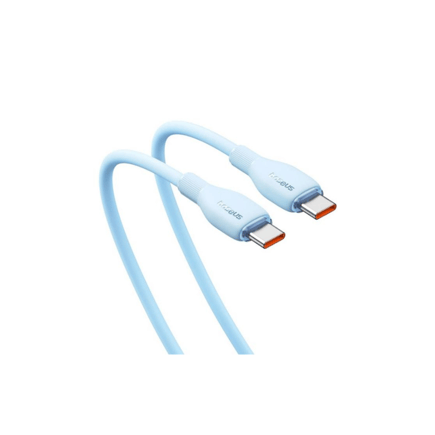 بيسوس - كيبل PUDDING USB-C to USB-C للشحن السريع يدعم حتى 100W بطول 1.2m - ازرق