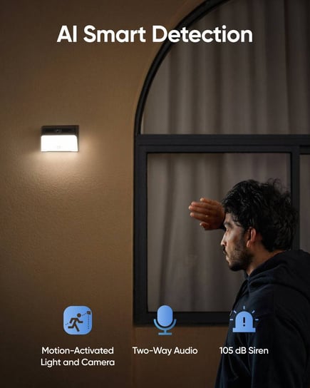 يوفي - كاميرا ومصباح حائط Solar Wall Light Cam S120 بالطاقة الشمسية
