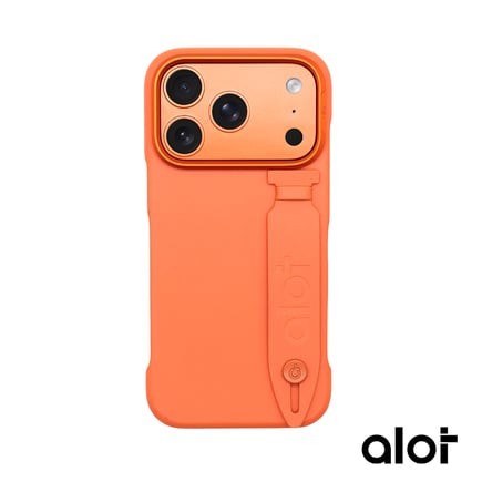 ألوت - غلاف ALOT Nobel II Frameless مع مسكه يدعم الماق سيف للايفون 17pro max - برتقالي