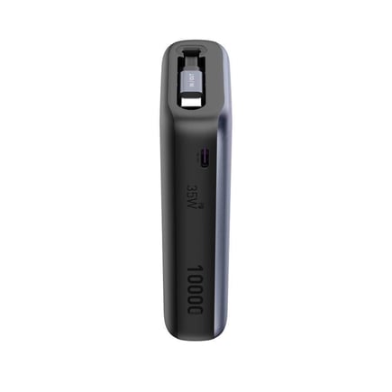 جودا - بطارية TUCK 10 بسعة 10,000mAh بقوة 35W مع كيبل مدمج USB-C وشاشة رقمية - رمادي