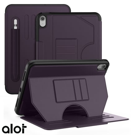 ألوت - غلاف Protective Case مع مكان مخصص للبطاقات وحامل للقلم للايباد الجيل 7/8/9 مقاس 10.2 إنش - بنفسجي