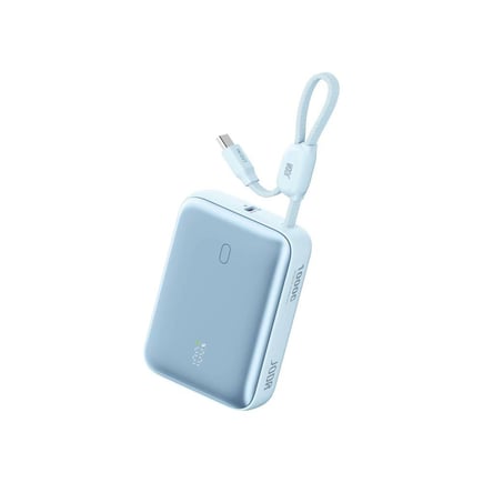جودا - بطارية HALO بسعة 10,000mAh بمنفذ USB-C ومنفذ USB-A مع كيبل USB-C مدمج - سماوي