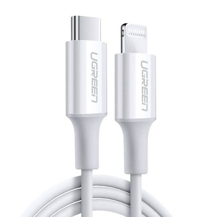 يوجرين - كيبل USB-C to lightning بطول 1m - ابيض