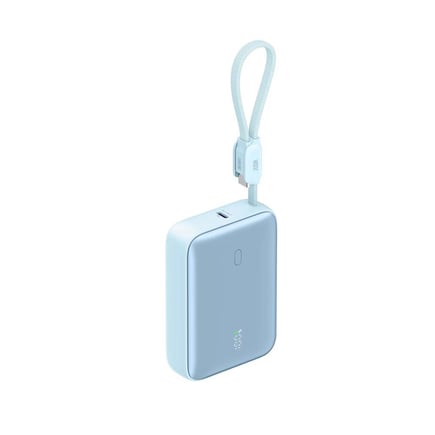جودا - بطارية HALO بسعة 10,000mAh بمنفذ USB-C ومنفذ USB-A مع كيبل USB-C مدمج - سماوي