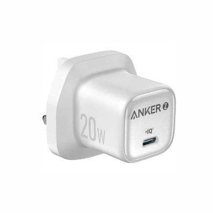 انكر - شاحن جداري 1C بمنفذ USB-C بقوة 20W - ابيض