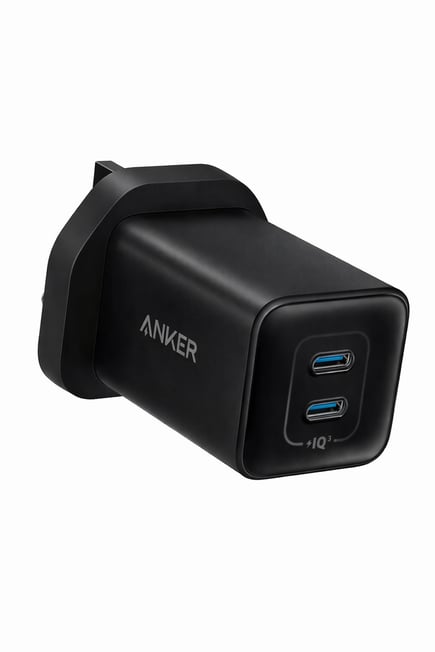 انكر - شاحن جداري Anker 523 Nano3 بقوة 47W بمنفذين USB-C - اسود