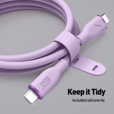 جودا - كيبل SLIP Silicone USB C-C بقوة 60W وطول 1m - بنفسجي