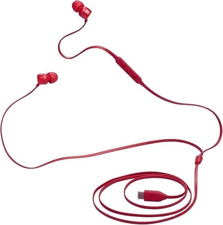 جي بي ال - سماعة Tune 310 السلكية بمنفذ USB-C - احمر