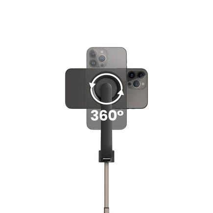 دريب - عصا سيلفي Magnetic Selfie stick دوران 360 درجة  - اسود