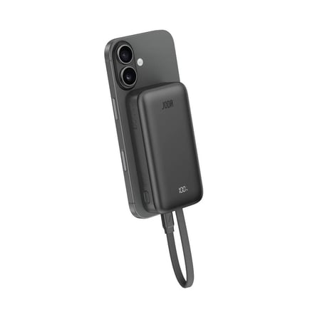 جودا - بطارية MagTack 10  بسعة 10000mAh وقوة 35W مع كيبل مدمج USB-C - اسود