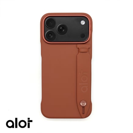 ألوت - غلاف  ALOT Nobel II Frameless مع مسكه يدعم الماق سيف للايفون 17pro - بني
