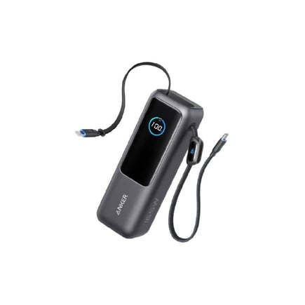انكر - بطارية Zolo بسعة 25,000mAh مع مدخل USB-C و كيبلين Type-Cمدمجة وقوة 165W - اسود