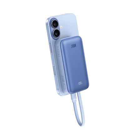 جودا - بطارية MagTack 10  بسعة 10000mAh وقوة 35W مع كيبل مدمج USB-C - ازرق