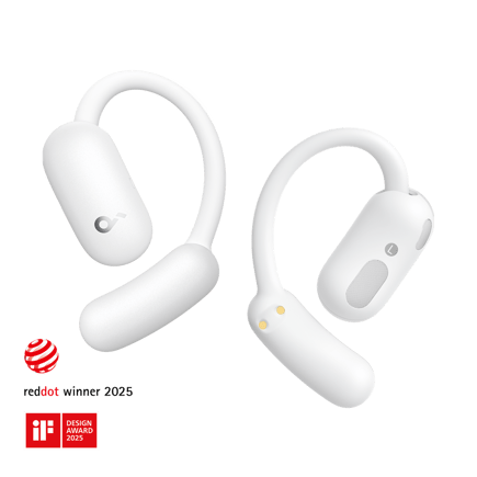 ساوندكور - سماعة AeroFit 2 لاسلكية Open-Ear قابلة للتعديل - ابيض