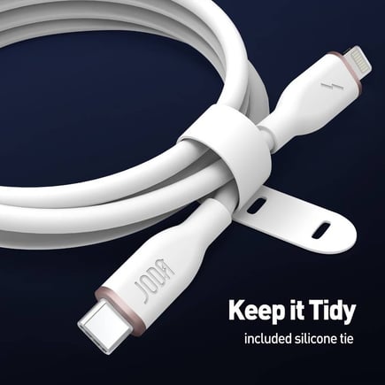 جودا - كيبل SLIP USB-C to Lightning يدعم 60W بطول 1m - ابيض