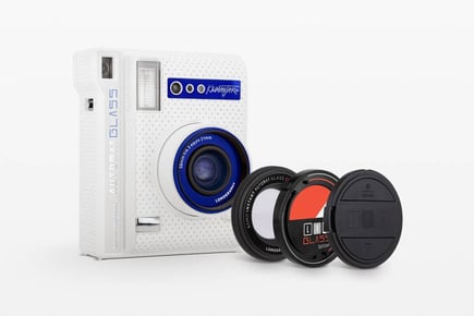 لوموجرافي - كاميرا Lomo’Instant Automat Glass Kilimanjaro  مع 3 عدسات - ابيض