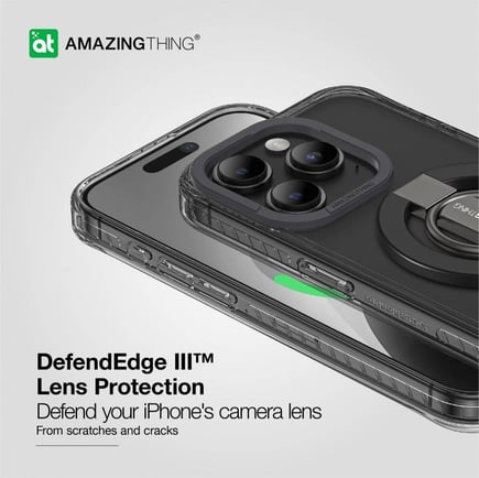 اميزنق ثنق - غلاف Titan Pro مع مسكة ماق سيف لأجهزة ايفون 15 - اسود