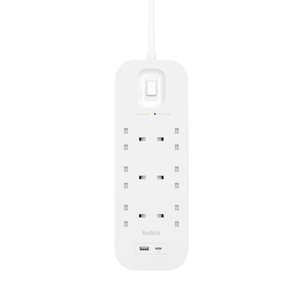 بيلكن - توصيلة Connect بعدد 6 منافذ طاقة و منفذ USB-C ومنفذ USB-A