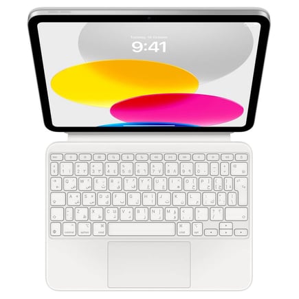 ابل - لوحة مفاتيح Magic Keyboard Folio for iPad 10.9-inch للايباد الجيل العاشر / وايباد A16 - ابيض
