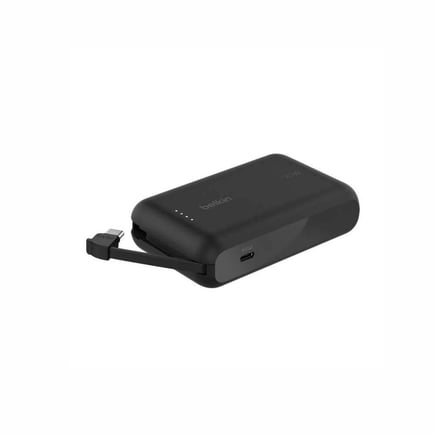 بيلكن - بطارية Boost Charge بسعة 10 الاف وقوة 20W بمنفذ USB-C وكيبل مدمج Type-C - اسود