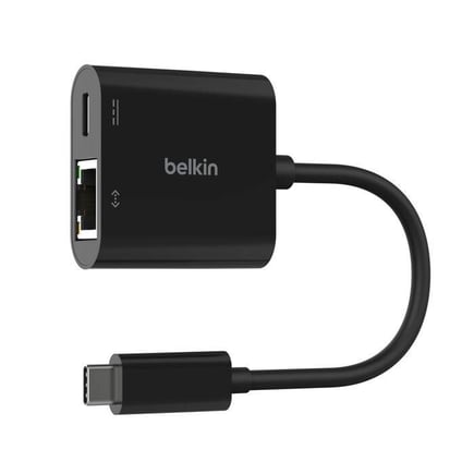بيلكن - وصلة Connect USB-C to Ethernet + Charge Adapter 100W - اسود