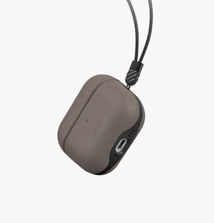 يونيك - غلاف Lyden للأيربودز الجيل الرابع Airpods4 يدعم الشحن الاسلكي - رمادي