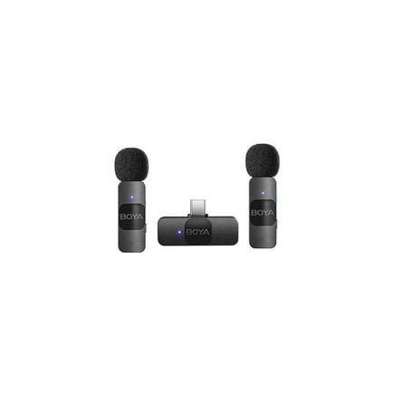بويا - نظام ميكروفون لاسلكي BOYA BY-V20 فائق الصغر USB-C بتردد 2.4GHz للتصوير والبث المباشر