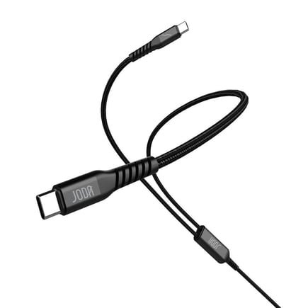 جودا - كيبل DUO III USB-C to 2 USB-Cs بطول 1.2m يدعم حتى 100W - اسود