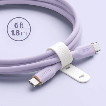 انكر - كيبل PowerLine III Flow USB-C to USB-C بطول 1.8m - بنفسجي