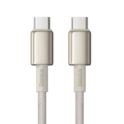 بيسوس - كيبل Tungsten Gold USB-C to C بقوة 100W بطول 1m - تيتانيوم ذهبي