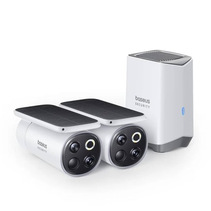 بيسوس - كاميرا مراقبة Security S1 Pro 3K 2-Cam Kit خارجية - ابيض