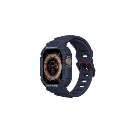 سكن ارما - سوار MECHA مع غلاف لحماية الأطراف لساعة ابل الالترا 49mm - كحلي 