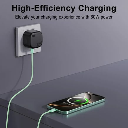 جودا - كيبل Silk USB-C to C Nylon Braided بقوة 60واط وطول 1م - اخضر