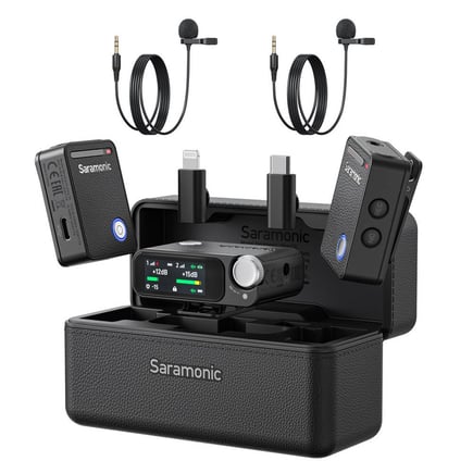 سارامونيك - مايكروفون Ultra 03 Universal Dual Wireless Mic System with 32-bit - اسود