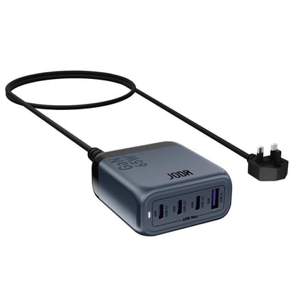 جودا - منصة الشحن Voltix 65 GaN بقوة 65W ب 3 منافذ USB-C ومنفذ USB-A - رمادي